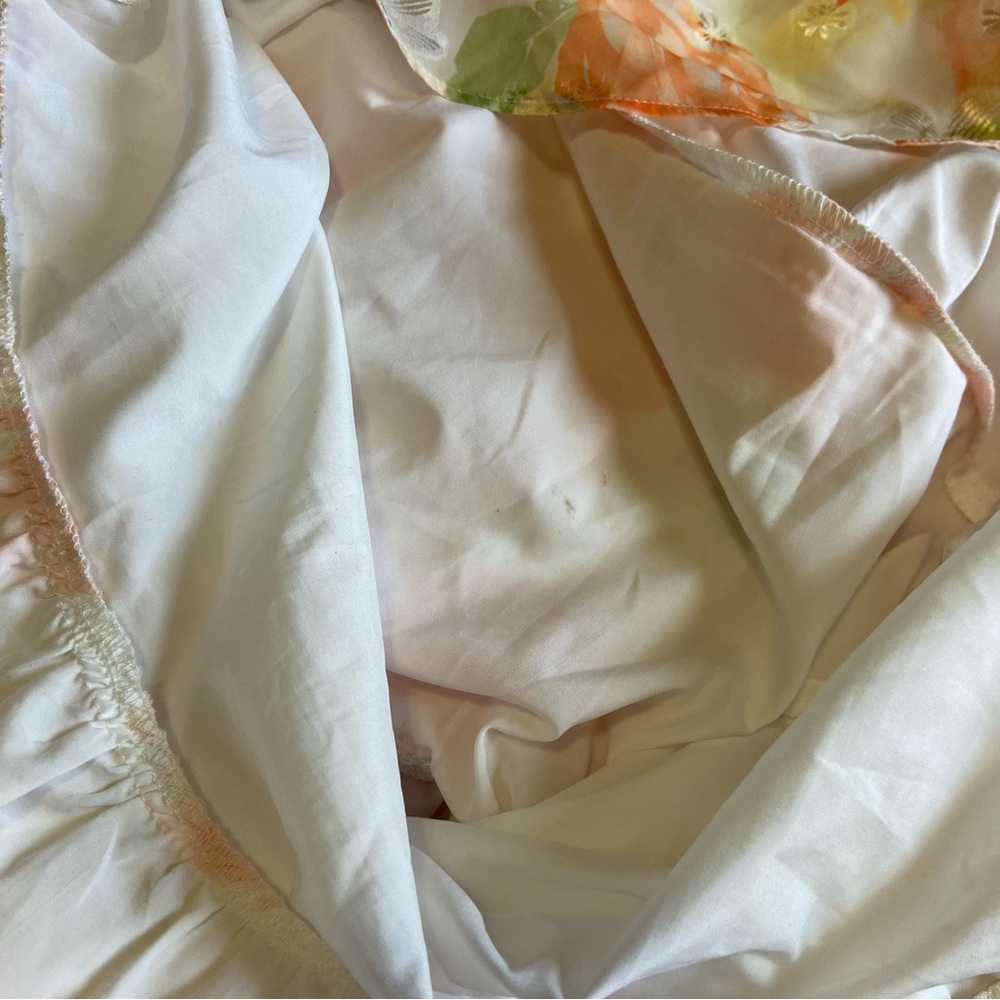 NWOT Lulus Beyond Beauty White and Orange Floral Burnout Tiered Midi Dress - Picture 10 of 11